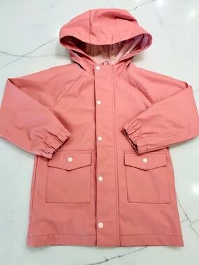 Kids Waterproof Hooded Jacket - Pink